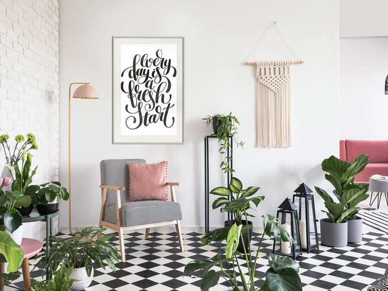 Poster - Fresh Start  - wit passepartout
