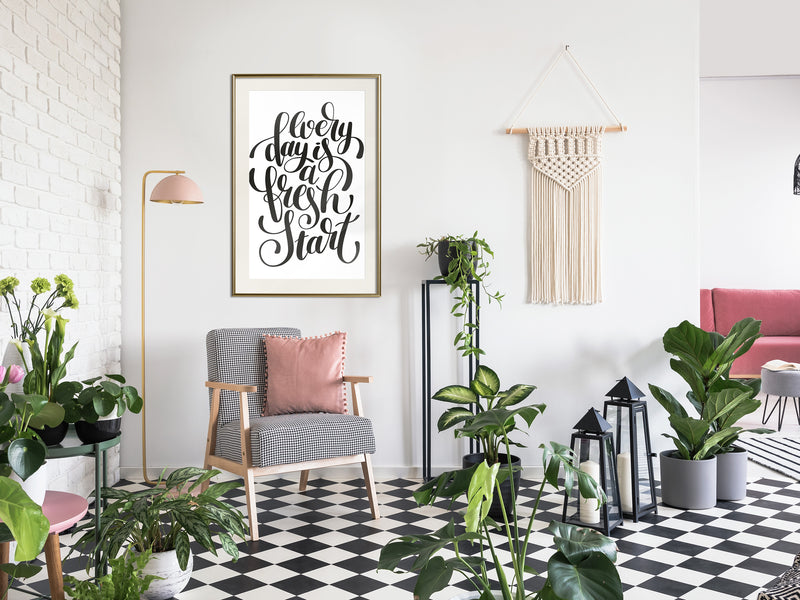 Poster - Fresh Start  - goud passepartout