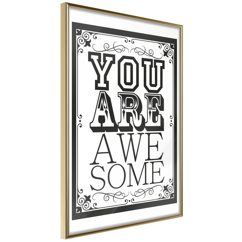 Poster - You Are Awesome  - goud