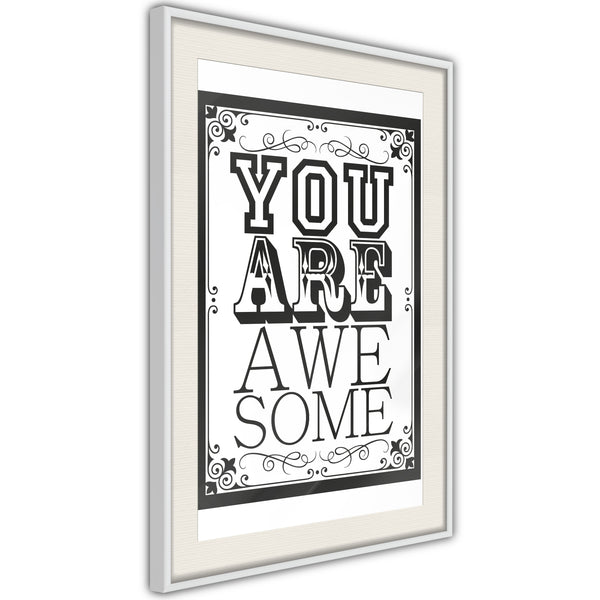 Poster - You Are Awesome  - wit passepartout