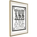 Poster - You Are Awesome  - goud passepartout