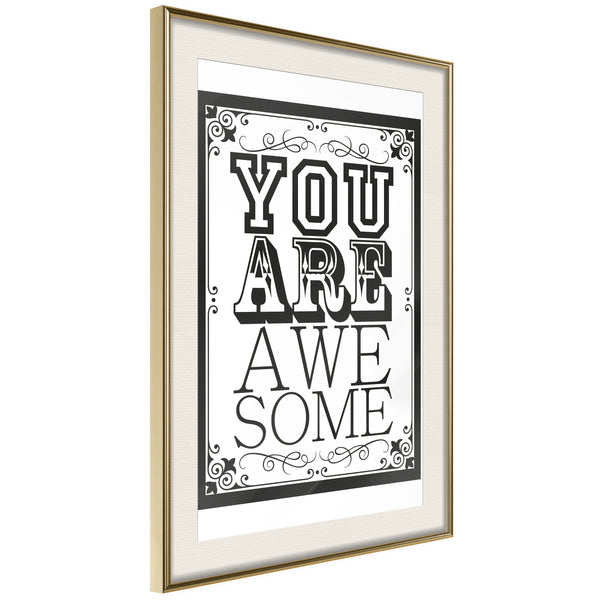 Poster - You Are Awesome  - goud passepartout