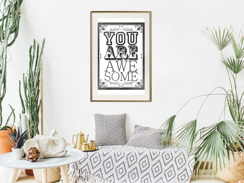 Poster - You Are Awesome  - goud passepartout