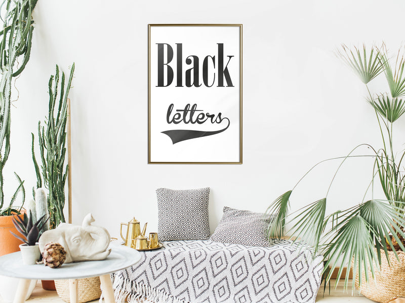 Poster - Black Lettering  - goud