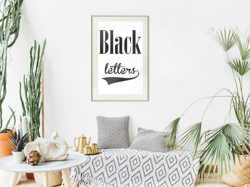 Poster - Black Lettering  - wit passepartout