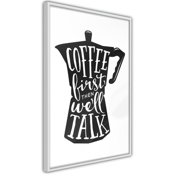 Poster - Coffee First  - wit