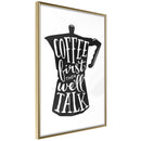 Poster - Coffee First  - goud