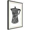 Poster - Coffee First  - zwart passepartout