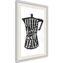 Poster - Coffee First  - wit passepartout