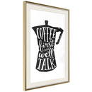 Poster - Coffee First  - goud passepartout
