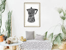 Poster - Coffee First  - goud passepartout