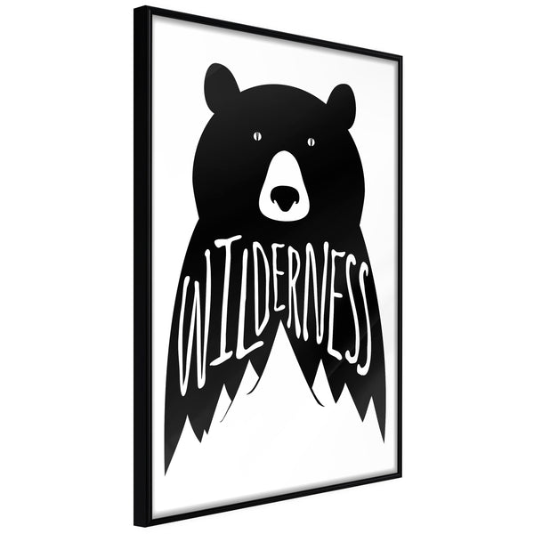 Poster - Wild Bear  - zwart