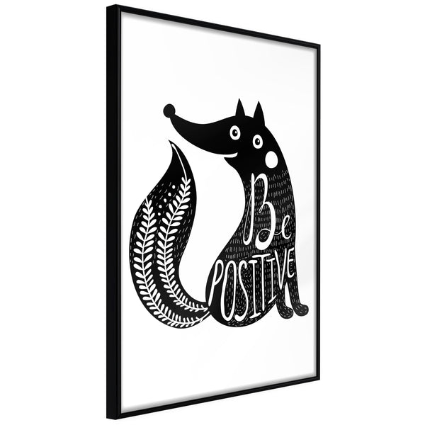 Poster - Positive Fox  - zwart