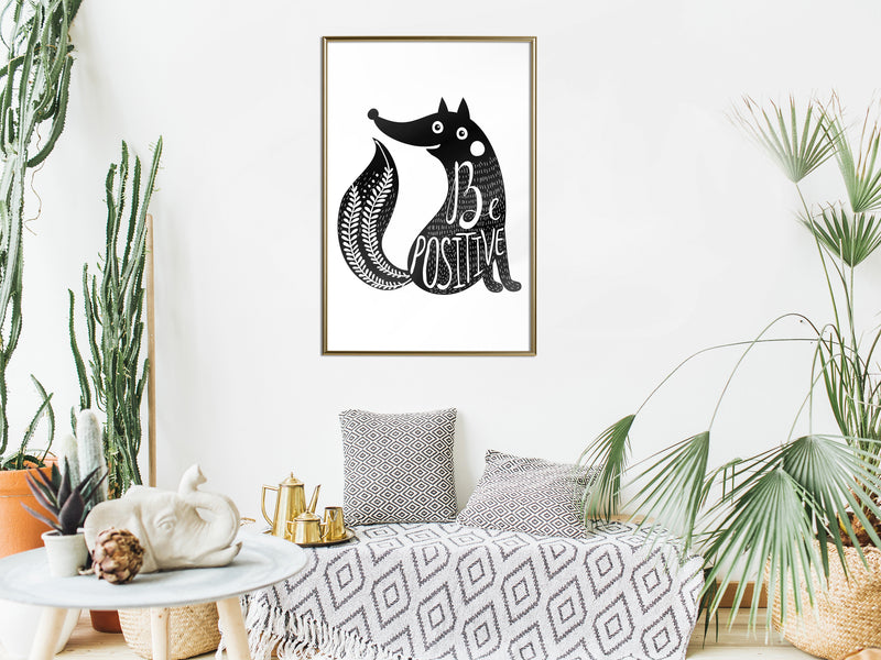 Poster - Positive Fox  - goud