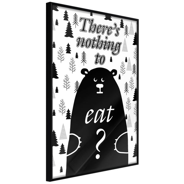 Poster - Hungy Bear  - zwart