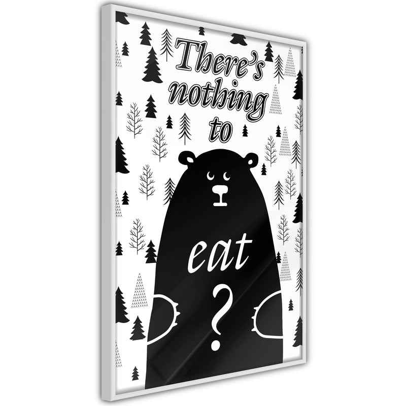 Poster - Hungy Bear  - wit