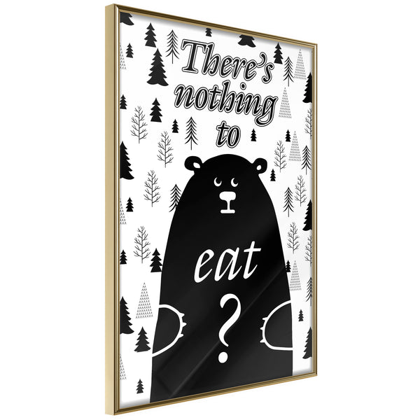 Poster - Hungy Bear  - goud
