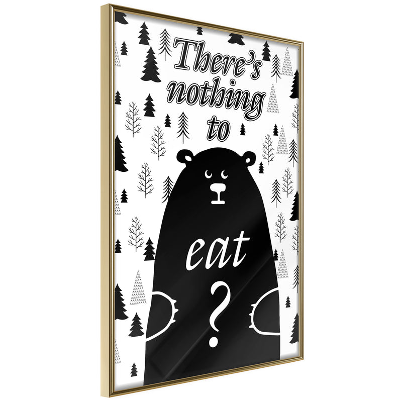Poster - Hungy Bear  - goud