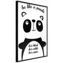 Poster - Tolerant Panda  - zwart