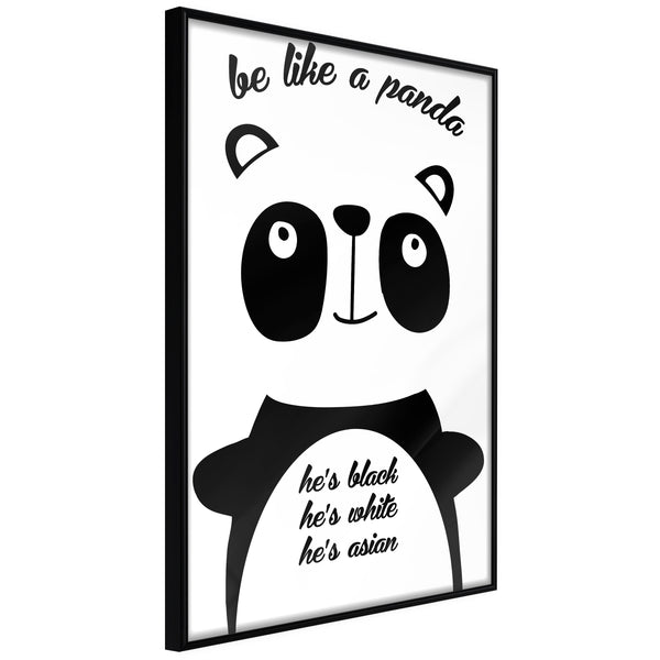 Poster - Tolerant Panda  - zwart