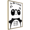 Poster - Tolerant Panda  - goud