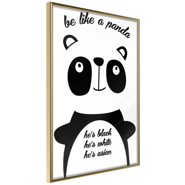 Poster - Tolerant Panda  - goud