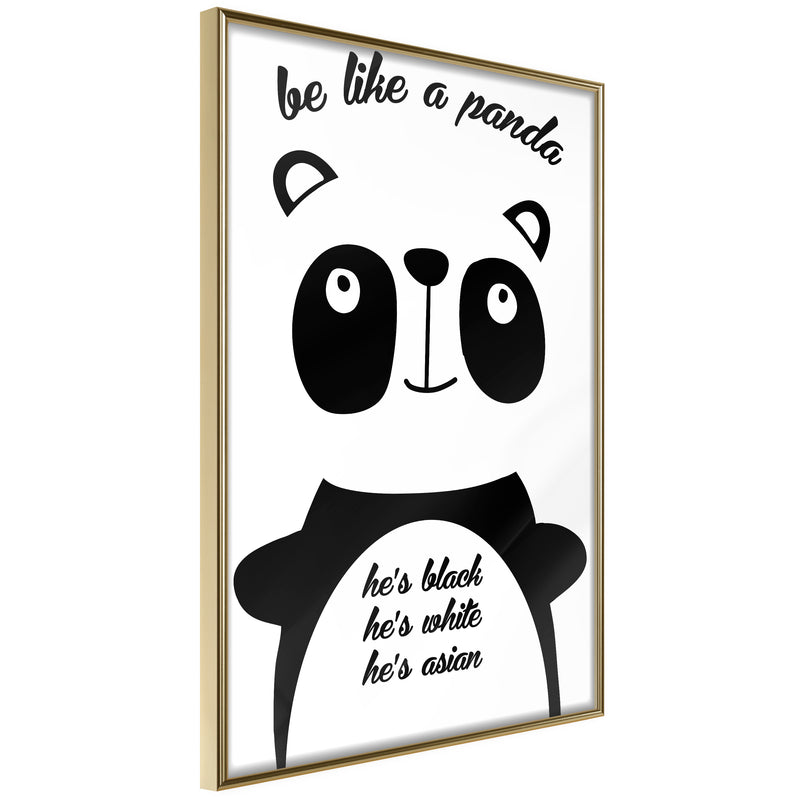 Poster - Tolerant Panda  - goud