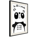 Poster - Tolerant Panda  - zwart passepartout