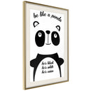 Poster - Tolerant Panda  - goud passepartout