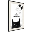 Poster - Bossy Cat  - zwart passepartout