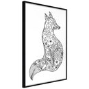 Poster - Openwork Fox  - zwart
