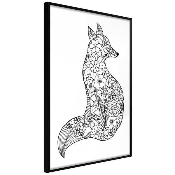 Poster - Openwork Fox  - zwart
