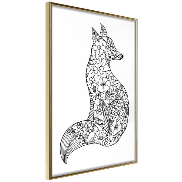 Poster - Openwork Fox  - goud