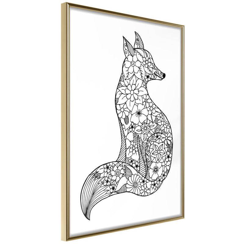 Poster - Openwork Fox  - goud