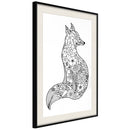 Poster - Openwork Fox  - zwart passepartout