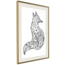 Poster - Openwork Fox  - goud passepartout