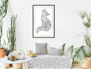 Poster - Openwork Fox  - zwart passepartout