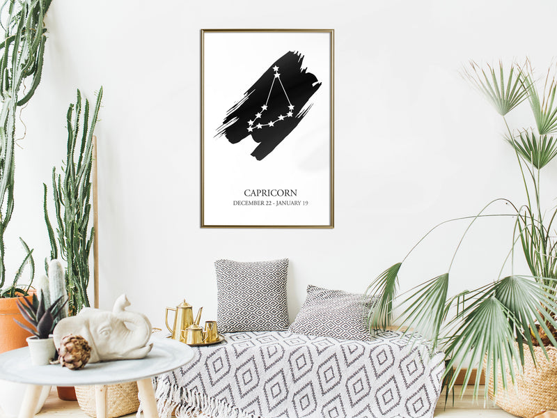 Poster - Zodiac: Capricorn I  - goud