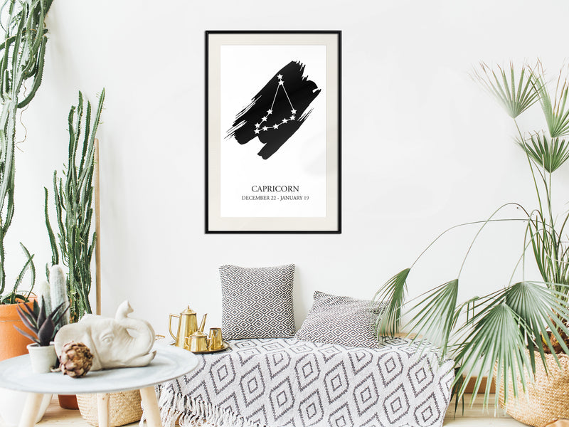 Poster - Zodiac: Capricorn I  - zwart passepartout
