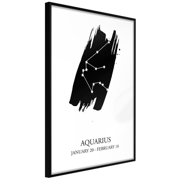 Poster - Zodiac: Aquarius I  - zwart