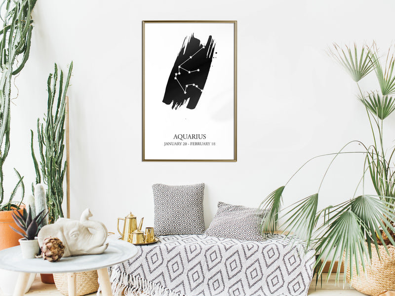 Poster - Zodiac: Aquarius I  - goud