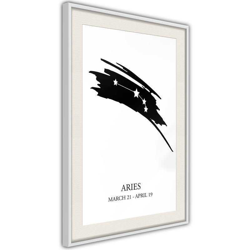 Poster - Zodiac: Aries I  - wit passepartout