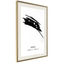 Poster - Zodiac: Aries I  - goud passepartout