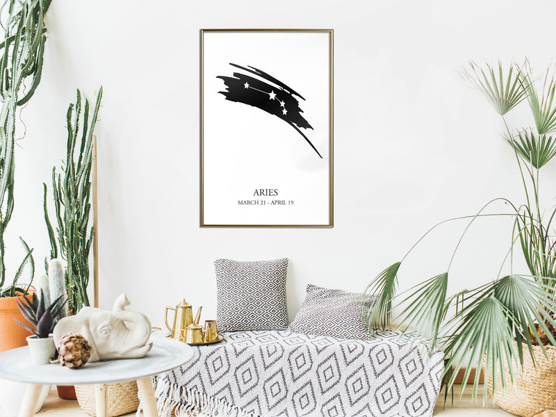 Poster - Zodiac: Aries I  - goud