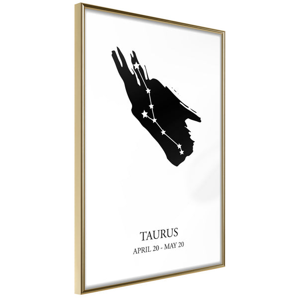 Poster - Zodiac: Taurus I  - goud