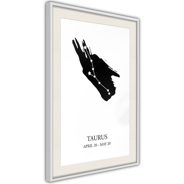 Poster - Zodiac: Taurus I  - wit passepartout