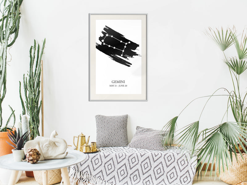 Poster - Zodiac: Gemini I  - wit passepartout