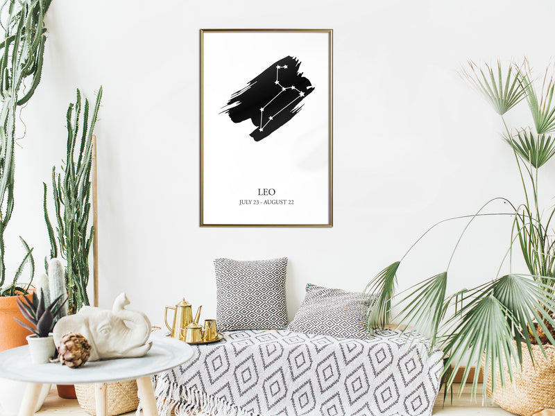 Poster - Zodiac: Leo I  - goud