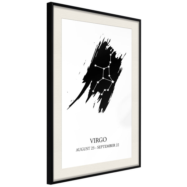 Poster - Zodiac: Virgo I  - zwart passepartout