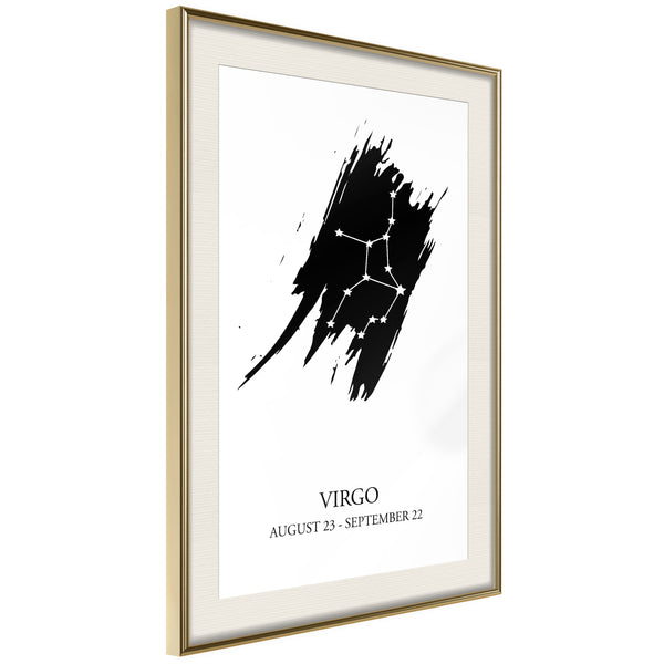 Poster - Zodiac: Virgo I  - goud passepartout